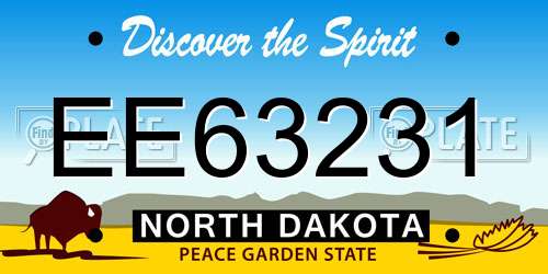EE63231 North Dakota License Plate