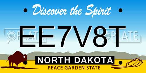 EE7V8T North Dakota License Plate