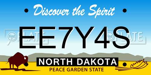 EE7Y4S North Dakota License Plate