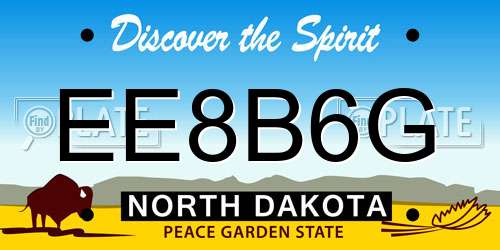 EE8B6G North Dakota License Plate