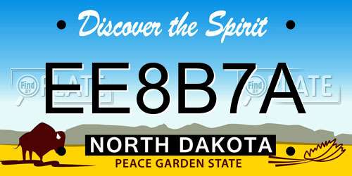 EE8B7A North Dakota License Plate
