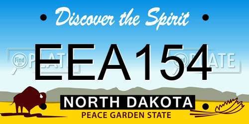 EEA154 North Dakota License Plate