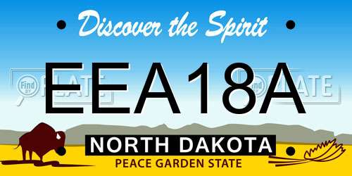 EEA18A North Dakota License Plate