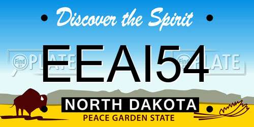 EEAI54 North Dakota License Plate