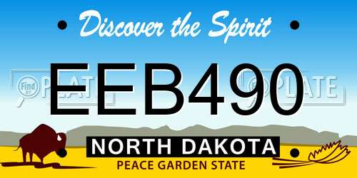 EEB490 North Dakota License Plate
