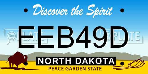 EEB49D North Dakota License Plate