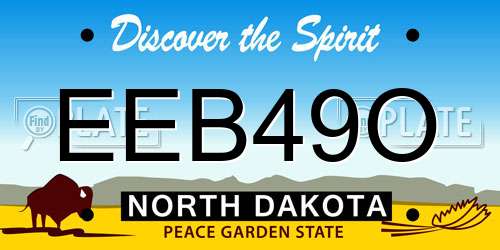 EEB49O North Dakota License Plate