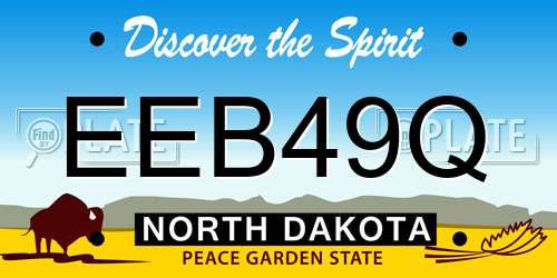 EEB49Q North Dakota License Plate
