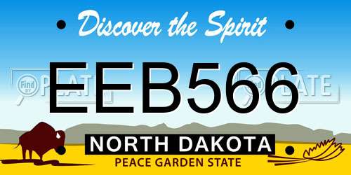EEB566 North Dakota License Plate