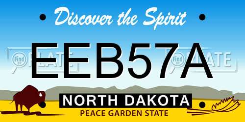 EEB57A North Dakota License Plate