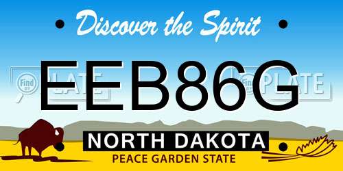 EEB86G North Dakota License Plate