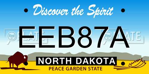 EEB87A North Dakota License Plate