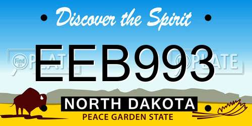 EEB993 North Dakota License Plate