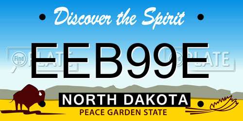 EEB99E North Dakota License Plate