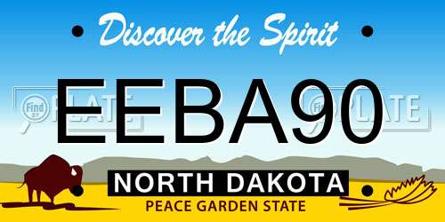 EEBA90 North Dakota License Plate