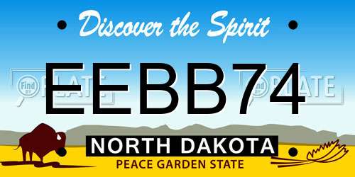 EEBB74 North Dakota License Plate