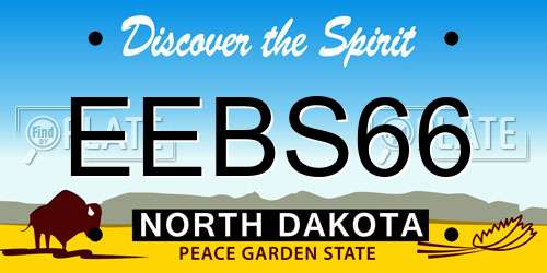 EEBS66 North Dakota License Plate