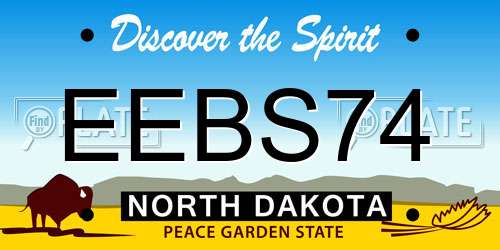 EEBS74 North Dakota License Plate