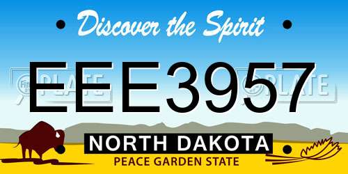 EEE3957 North Dakota License Plate