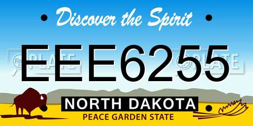 EEE6255 North Dakota License Plate