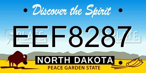 EEF8287 North Dakota License Plate