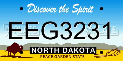 EEG3231 North Dakota License Plate