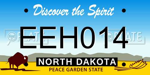 EEH014 North Dakota License Plate