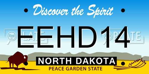 EEHD14 North Dakota License Plate