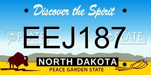 EEJ187 North Dakota License Plate