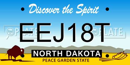 EEJ18T North Dakota License Plate