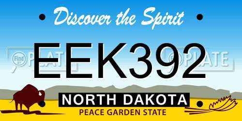 EEK392 North Dakota License Plate