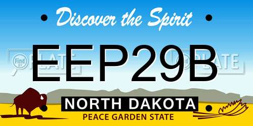 EEP29B North Dakota License Plate
