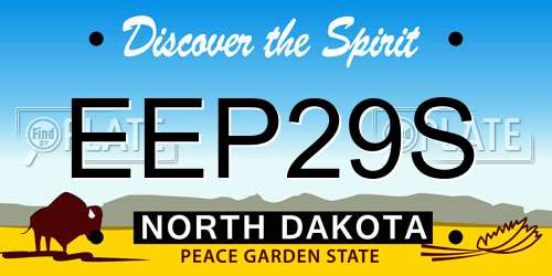 EEP29S North Dakota License Plate