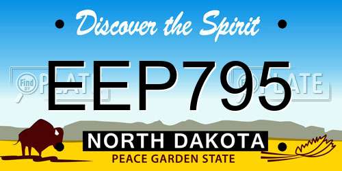 EEP795 North Dakota License Plate