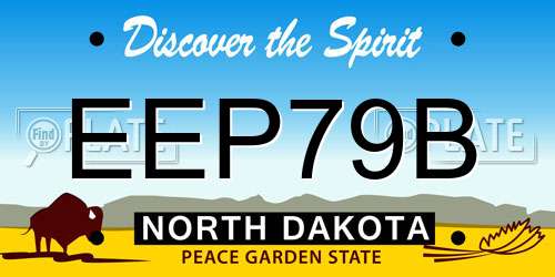 EEP79B North Dakota License Plate