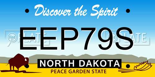 EEP79S North Dakota License Plate