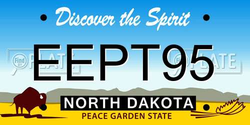 EEPT95 North Dakota License Plate