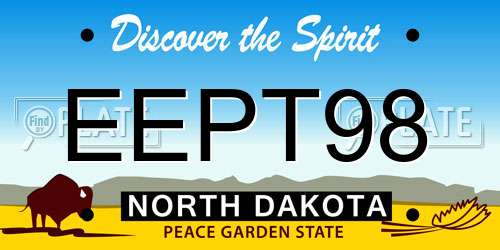 EEPT98 North Dakota License Plate