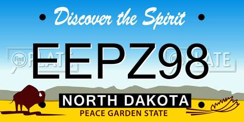 EEPZ98 North Dakota License Plate