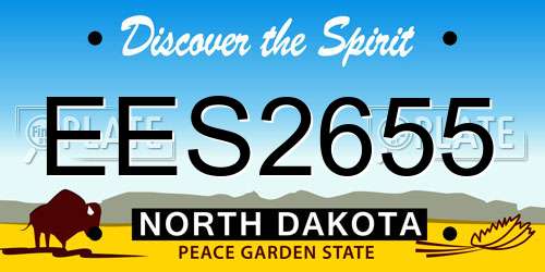 EES2655 North Dakota License Plate