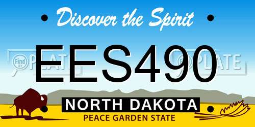 EES490 North Dakota License Plate