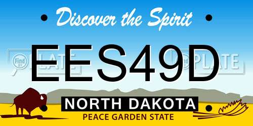 EES49D North Dakota License Plate