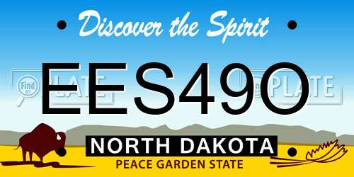 EES49O North Dakota License Plate