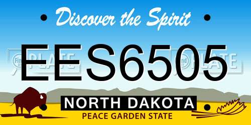 EES6505 North Dakota License Plate