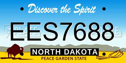 EES7688 North Dakota License Plate