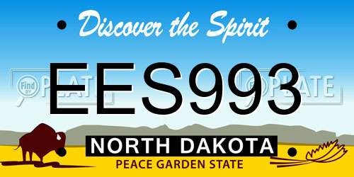 EES993 North Dakota License Plate