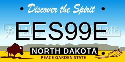 EES99E North Dakota License Plate