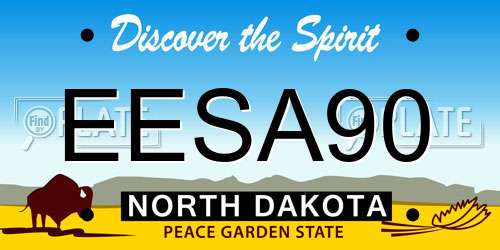 EESA90 North Dakota License Plate