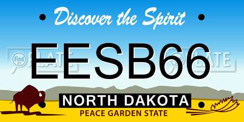 EESB66 North Dakota License Plate