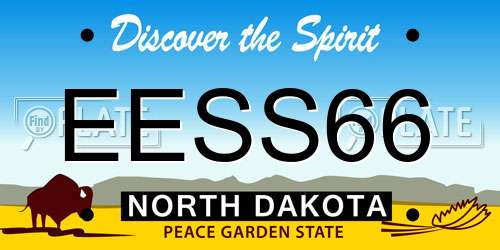 EESS66 North Dakota License Plate
